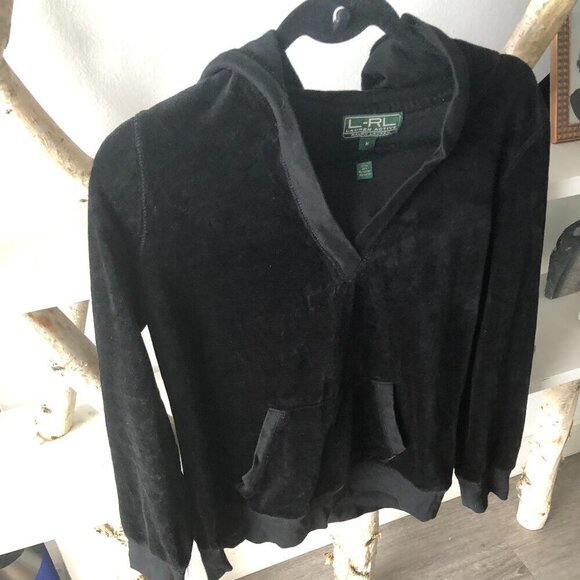 Brand new Ralph Lauren velvet black  medium sweater - Picture 1 of 5